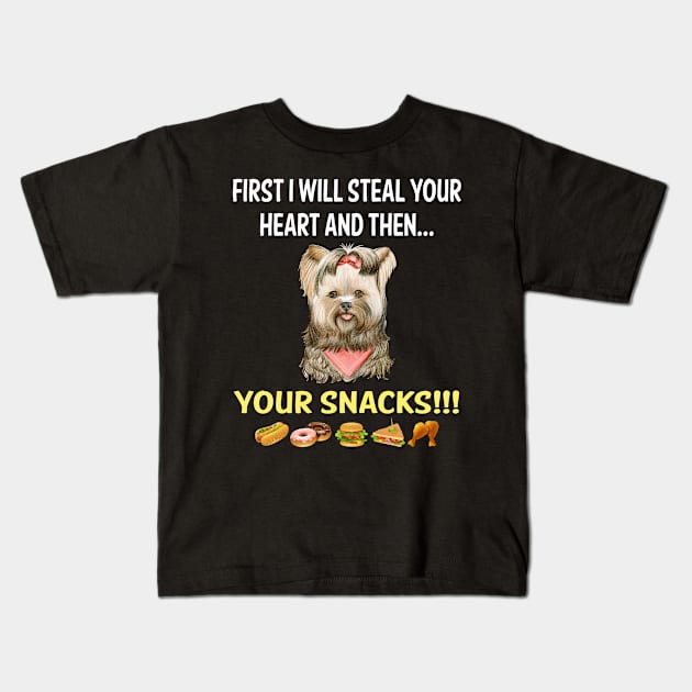 Steal Heart Yorkshire Terrier 65 Kids T-Shirt by blakelan128